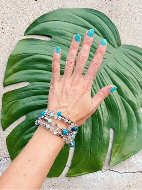 Fair Trade Coiled Wrap Bracelet with Glass, Stone, and Paper Beads